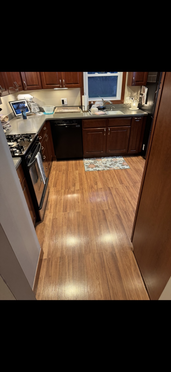Kitchen flooring before installation